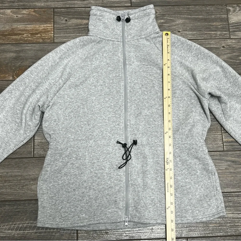 PacSun Winter Cinch Me Jacket XS Gray Soft Fleece Lined Full Zip Sweatshirt - Picture 11 of 15